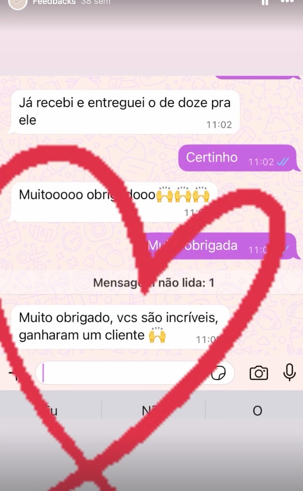 Depoimento de cliente da FloresSer via WhatsApp
